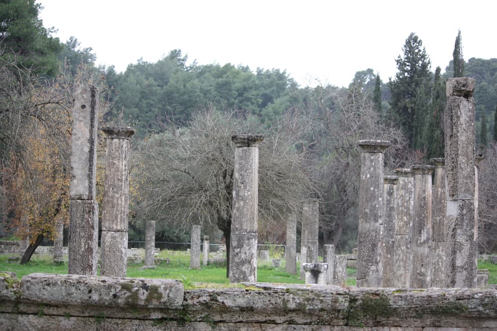 Standing columns of the Palaestra at Ancient Olympia